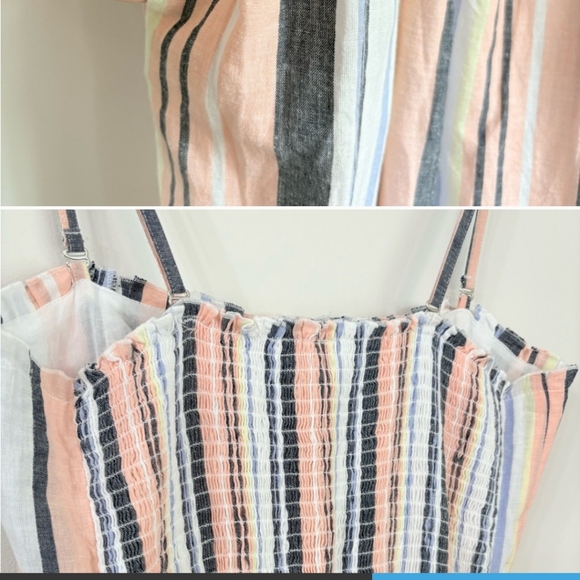 Free People Blue and Red Buttoned Midi Sundress - Picture 2 of 5